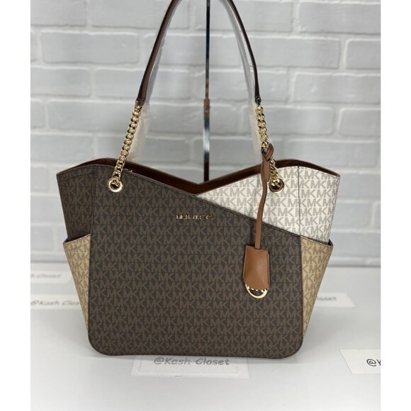 Michael Kors shoulder bag xchain tote large bag MK signature luggage multi - Picture 1 of 12